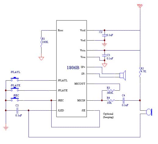 ISD1806B應(yīng)用電路圖