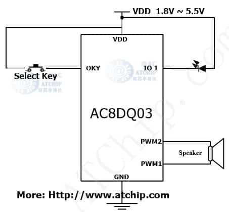 音樂(lè)IC情歌3首應(yīng)用電路圖