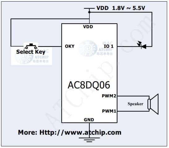 音樂(lè)IC情歌6首應(yīng)用電路圖